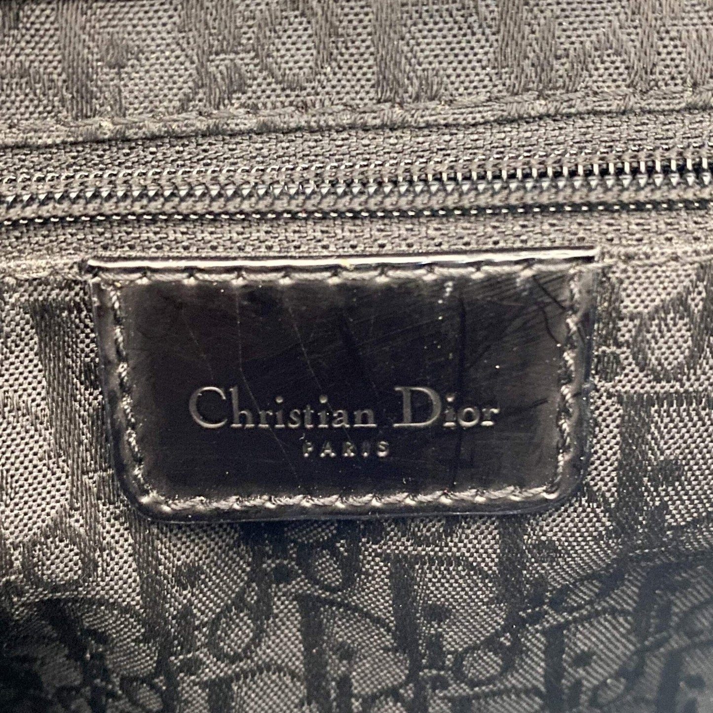 Authentic CHRISTIAN DIOR Flower Print Cotton Canvas Saddle Shoulder Bag Pre-owned