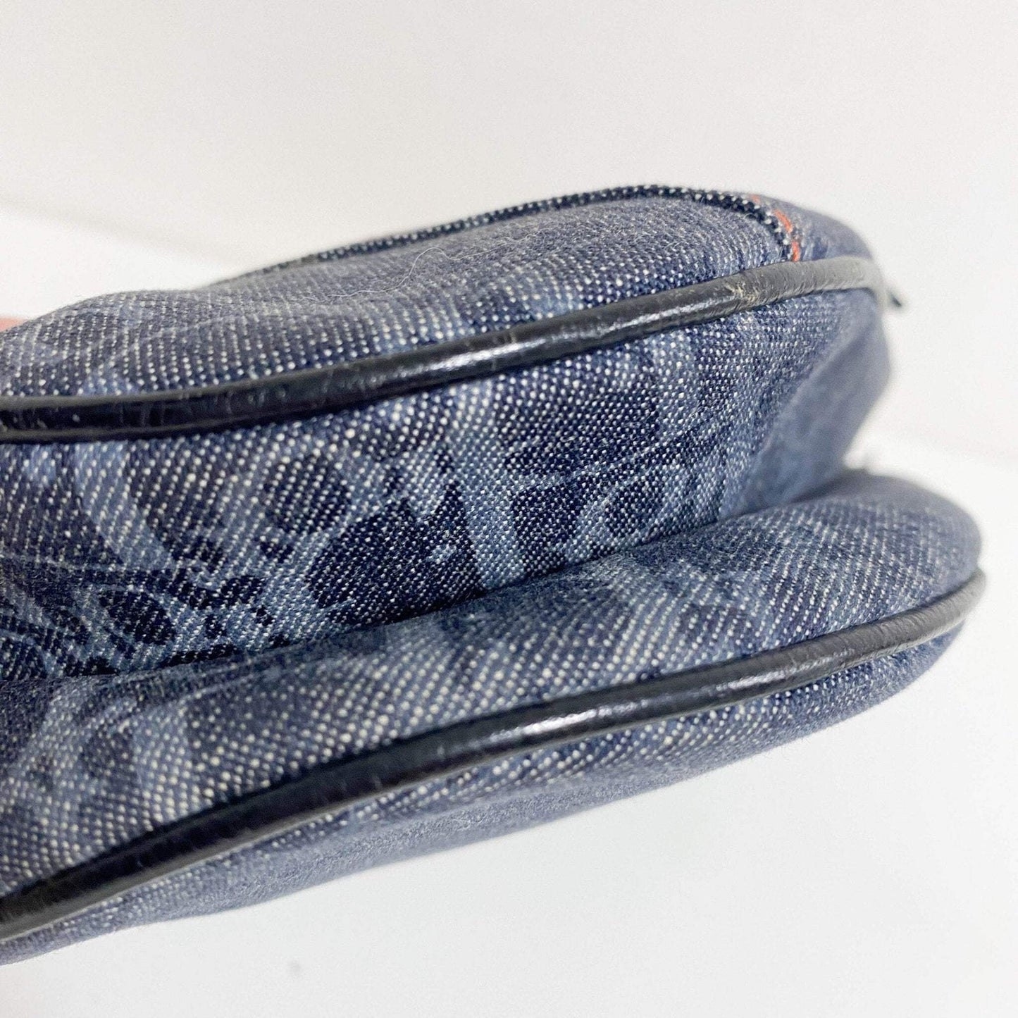 Authentic CHRISTIAN DIOR 2005 Navy Flight Line Trotter Saddle Handbag Pre-owned