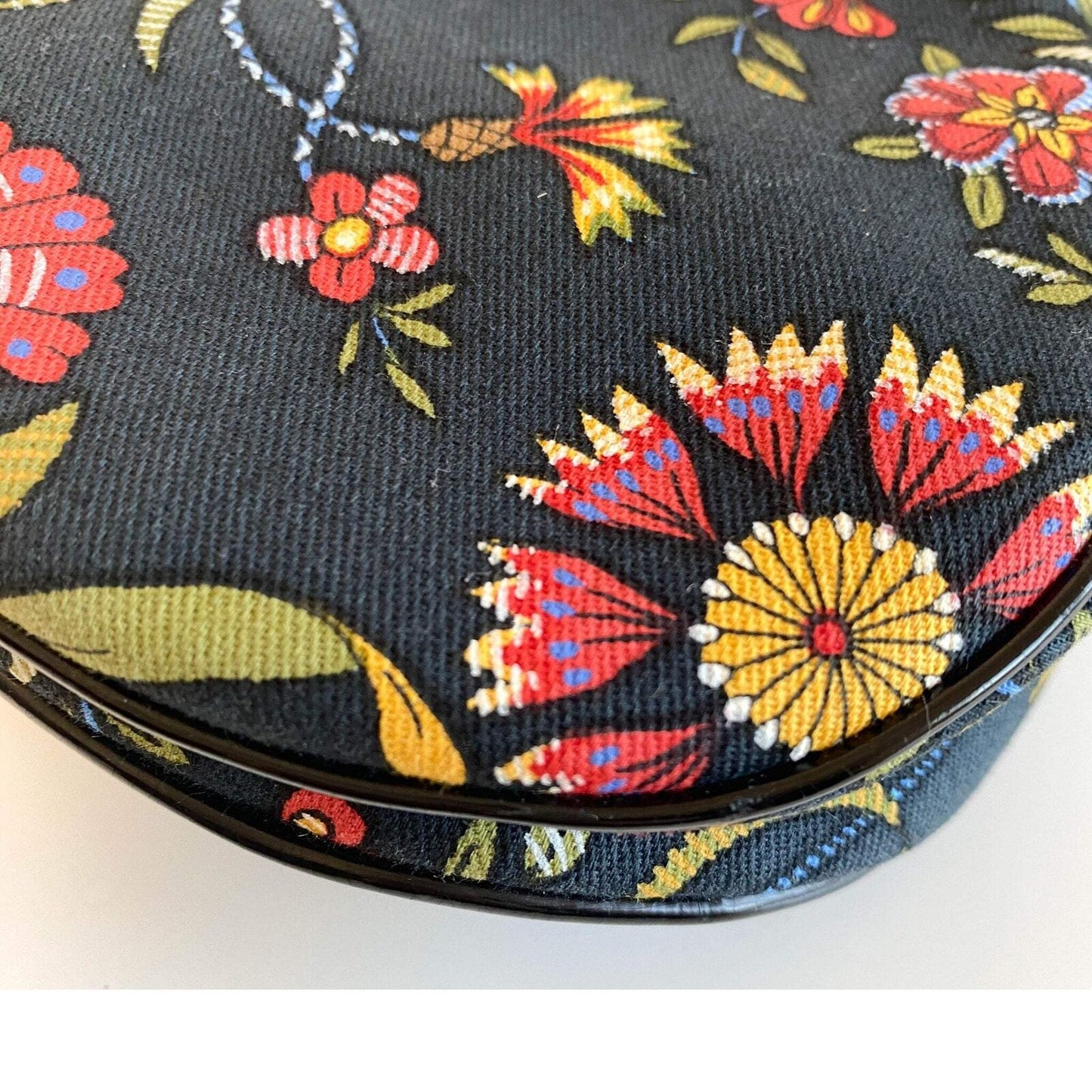 Authentic CHRISTIAN DIOR Flower Print Cotton Canvas Saddle Shoulder Bag Pre-owned